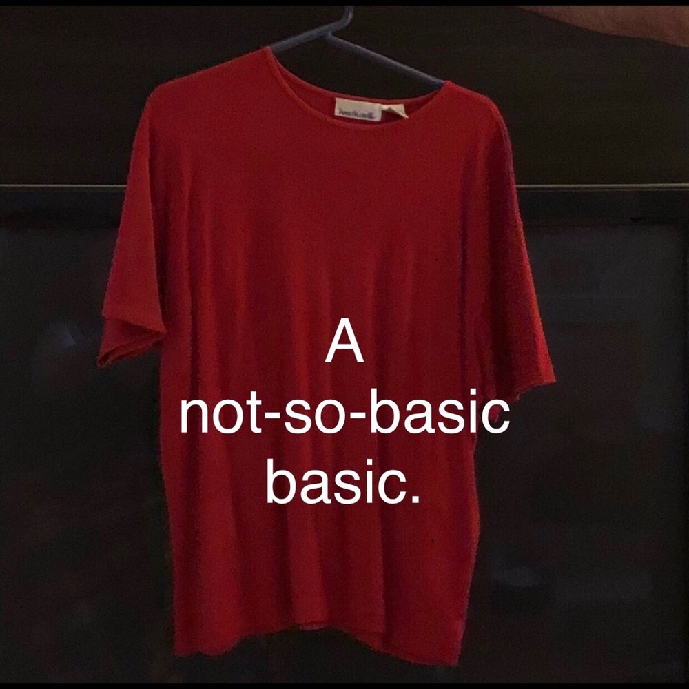 Anne Klein II Red Lightweight Sweater Tee